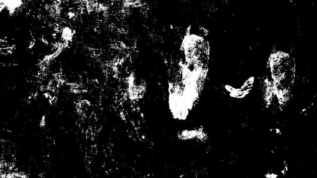 Grungy Black and White Distressed Texture Motion Background.High contrast monochrome grunge texture with flickering scratches and dirt for film overlays and urban backgrounds.