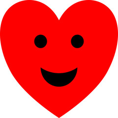 An illustration of an adorable red smiley face, heart shape, and happy expression, designed to convey love, happiness, and fun.