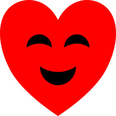 An illustration of a cute cartoon heart with a smiling face and eyes, a lovely emoticon icon for designs related to love and beauty.