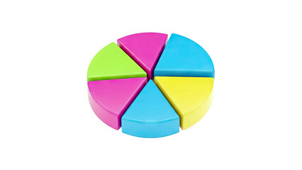 Fototapeta premium Colorful 3D Pie Chart Slices