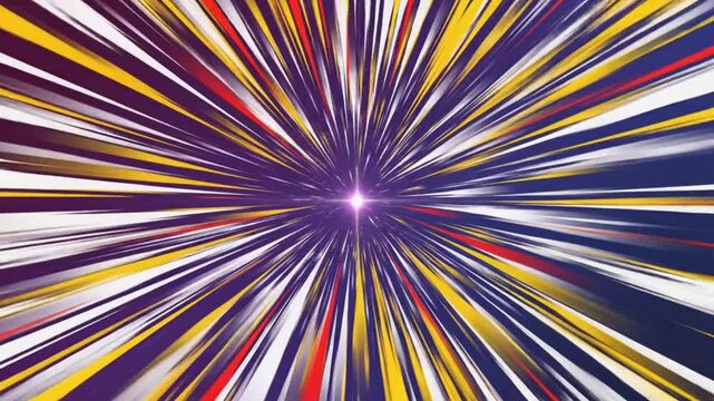 Dynamic Hyperspace Light Speed Travel Animation with Energetic Colorful Streaks Zooming Through an Abstract Cosmic Tunnel
