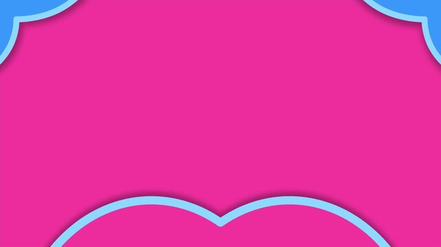 Romantic pink motion background with animated blue heart frame. Cute love border animation ideal for Valentine's Day, weddings, and social media greeting cards. Loopable video.