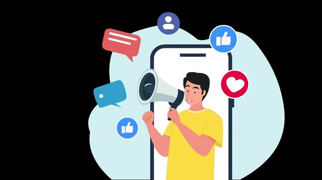 Influencer marketing, Social Media Engagement and Online Promotion concept on alpha