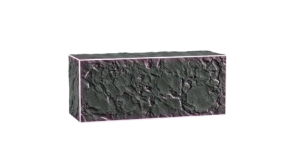 Textured Dark Stone Block with Pink Neon Edges
