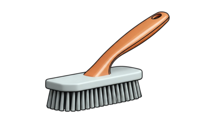 Utility Brush with Brown Handle