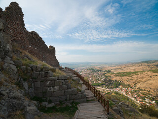 The walls of the ancient city of Pergamon. Bergama, İzmir Province, T&uuml;rkiye.