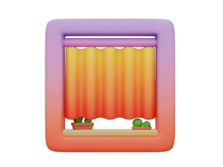 Colorful theater stage icon isolated on transparent background