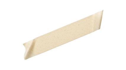 Blank oatmeal colored tape strip mockup speckled paper texture diagonal placement matte look isolated on white background