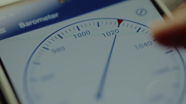 Digital barometer app on smartphone screen