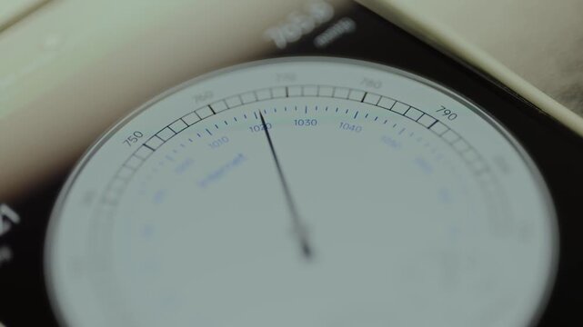 Traceable Three Scale Dial Barometer displaying the result for atmospheric pressure measurement on mobile phone app