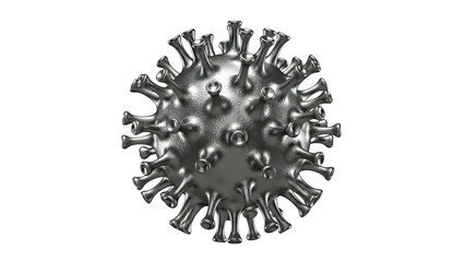 3D Rendering of a Metallic Coronavirus Particle