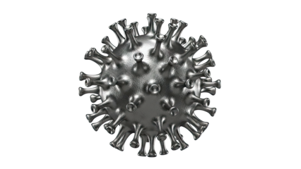3D Rendering of a Metallic Coronavirus Particle
