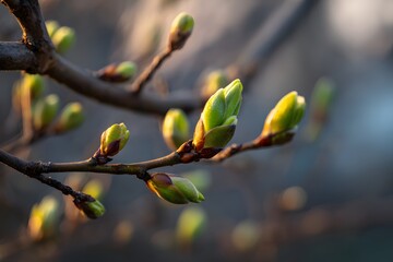 Early Spring Tree Buds Symbolizing New Beginnings