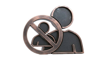 Bronze 3D Icon: Forbidden User Symbol