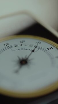 Hygrometer displaying the humidity reading of 72 percent, high level of relative humidity