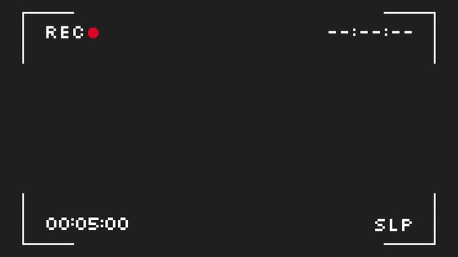 VHS tape playing with rec timer code and slp mark suitable for illustrating photography, videography, technology, and digital devices concepts.
