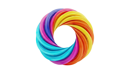 Colorful Swirling Ring Abstract Design