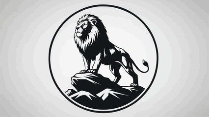 Majestic Lion Standing Proudly on Rocky Outcrop. © ahmad