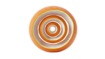 Orange peel spiraled inwards