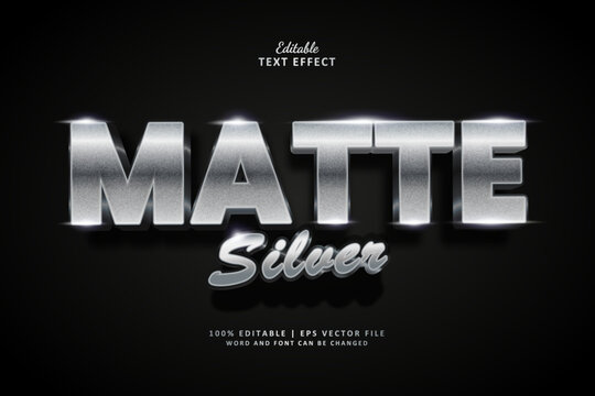 Matte Silver Editable Text Effect Style 3d Luxury