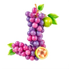 3D watercolor fruits