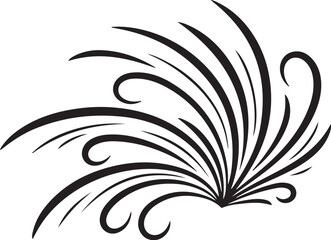 Elegant black floral design on white background illustration art