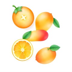 3D watercolor fruits