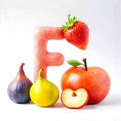 3D watercolor fruits