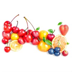 3D watercolor fruits