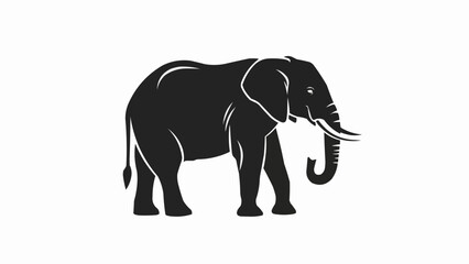 Obraz premium Silhouette of an African elephant standing majestically.