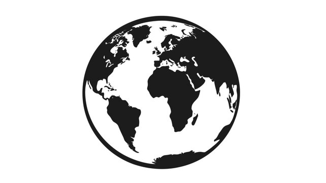 Black and White Globe Illustration.