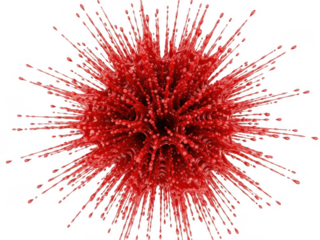 A burst of radiant energy in a three-dimensional space isolated on transparent background