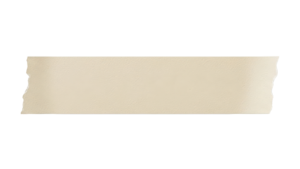 Blank pastel beige tape strip mockup washi paper texture horizontal orientation soft edges isolated on light grey background