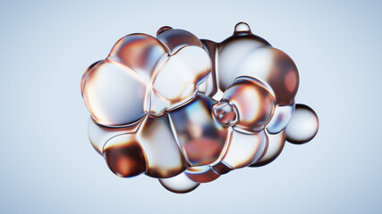 Abstract iridescent bubbles floating in a soft, ethereal space