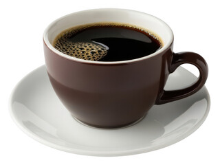 Freshly brewed coffee cup isolated on transparent background