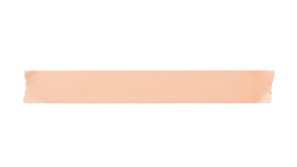 Blank peach pastel tape strip mockup soft matte texture horizontal layout gentle shadow isolated on white background