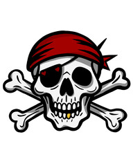 Calavera pirata coraz&oacute;n.