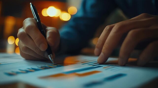 Hand holding pen over lined sheet, blurred background suggests quiet concentration or solitude.