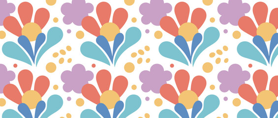 Seamless pastel spring floral pattern.