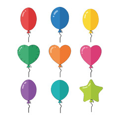 Obraz premium Colorful Balloons Floating in the Air for Celebration and Joy.