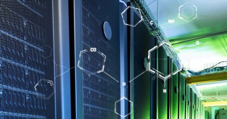 Animation of chemical data processing over computer servers - Powered by Adobe