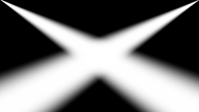 Flashlight beams moving in total darkness on background. party light. Bright white spotlights rays of professional lighting equipment. Abstract light rays video effect.