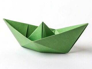 green paper boat 