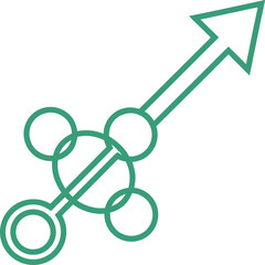 Flat content distribution icon minimal green vector illustration