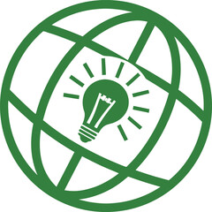 Flat online brand awareness icon solid green vector illustration