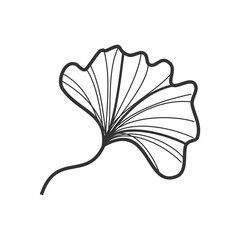 Unique Ginkgo Floral Illustration: Hand-Drawn Botanical Beauty
