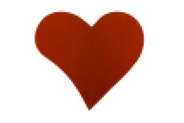 pixel mosaic heart on a transparent background