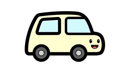 Fototapeta premium Cartoon car with smiling face