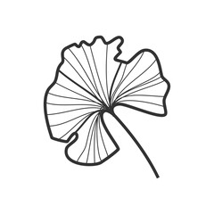 Whimsical Ginkgo Leaf and Flower Illustration: Hand-Drawn Charm
