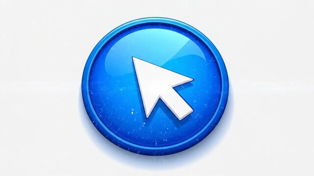 Click Here to Play - A Bright Blue Button with a Pointer.
